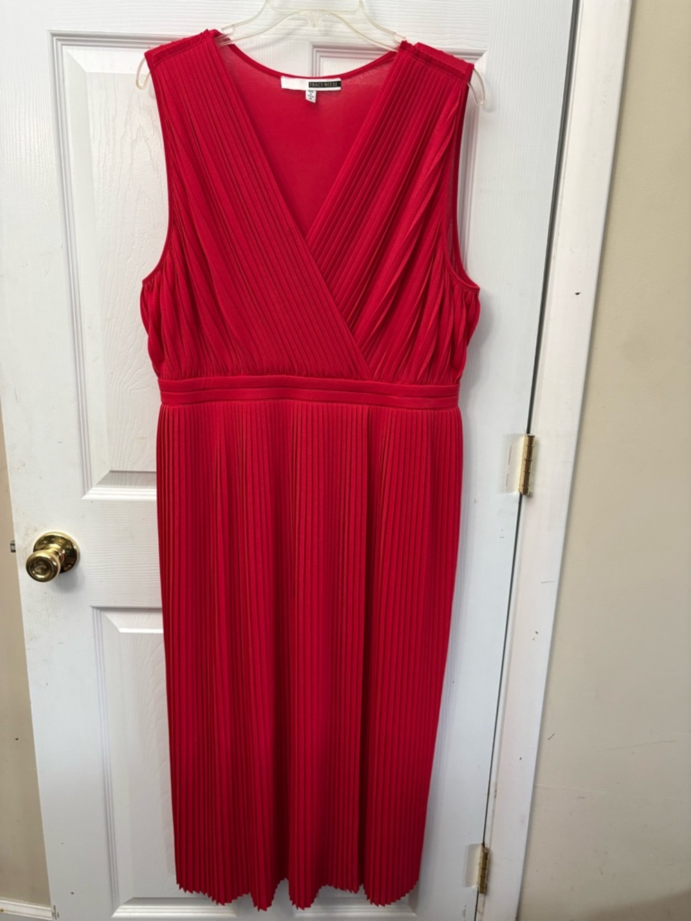 Anthropologie Tracy Reese Red Pleated Maxi Dress - Picture 4 of 8